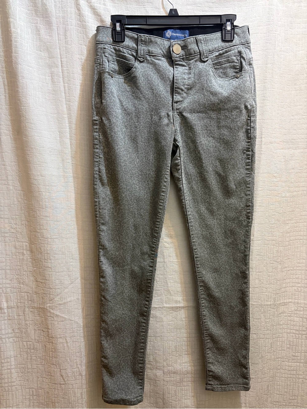 Democracy Taupe Skinny Jeans with Subtle Texture